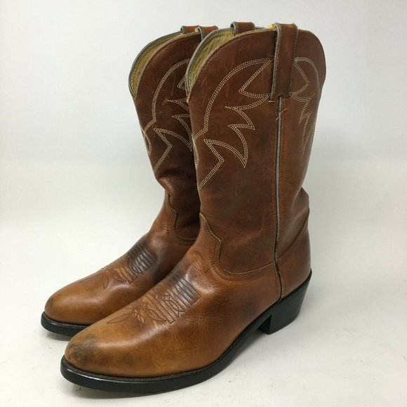 Durango Western Cowboy Boots Womens 9 EE Brown Leather Mid Calf Pull On TR762 - Picture 3 of 11